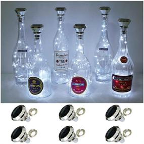 img 4 attached to 🌞 Solar Diamond Cork Lights - 6 Pack of Solar Wine Bottle Lights, Waterproof Outdoor Fairy Lights for Wedding Garden Patio Decor (Cold White)