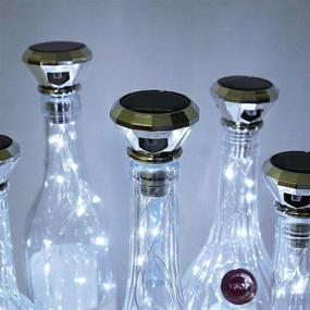 img 3 attached to 🌞 Solar Diamond Cork Lights - 6 Pack of Solar Wine Bottle Lights, Waterproof Outdoor Fairy Lights for Wedding Garden Patio Decor (Cold White)