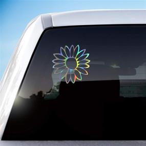 img 3 attached to 🌻 HungMieh Sunflower Flower Stickers - Holographic Decals for Laptop, Wall, Car Windows, and Truck – Enhanced SEO