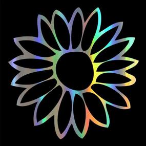 img 2 attached to 🌻 HungMieh Sunflower Flower Stickers - Holographic Decals for Laptop, Wall, Car Windows, and Truck – Enhanced SEO