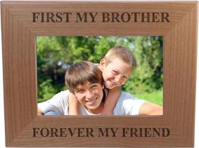 img 3 attached to Cherishing the Bond: First My Brother, Forever My Friend - 4x6 Inch Wood Picture Frame - Ideal Birthday Gift for Brother, Brothers