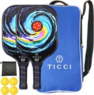 🏓 ticci pickleball paddle set - 2 premium graphite craft rackets with honeycomb core, usapa approved, including 4 balls, ultra cushion grip, portable racquet cover case bag - gift kit for men, women, and kids - ideal for indoor and outdoor play logo