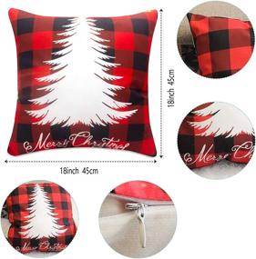 img 3 attached to 🎄 Set of 4 Christmas Pillow Covers 18x18 for Winter Holiday Decor - White Christmas Decorations