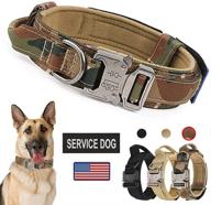 🐾 kayina tactical dog collar - adjustable heavy-duty nylon collar with usa american flag, service dog patch, thick handle - k9 collar for training and service - ideal for large and extra-large dogs (l,xl) логотип
