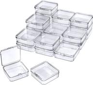 💎 compact and versatile: kewayo 12-pack small clear plastic beads storage containers for jewelry, crafts, hardware & more! logo