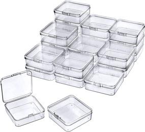 img 4 attached to 💎 Compact and Versatile: KEWAYO 12-Pack Small Clear Plastic Beads Storage Containers for Jewelry, Crafts, Hardware & More!