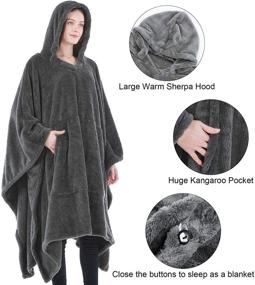 img 2 attached to 🧥 The Ultimate Oversized Wearable Blanket with Sleeves: Bedsure Hoodie - Cozy Flannel Throw with Giant Pocket, Extra Soft and One Size Fits All Adults