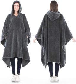 img 4 attached to 🧥 The Ultimate Oversized Wearable Blanket with Sleeves: Bedsure Hoodie - Cozy Flannel Throw with Giant Pocket, Extra Soft and One Size Fits All Adults