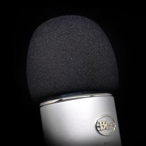 img 1 attached to 🎙️ Enhance Recording Quality with Black Foam Windscreen for Blue Yeti Microphone - Premium Pop Filter Cover for Noise-Free Professional Recordings