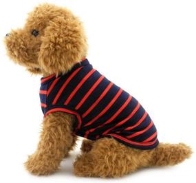 img 3 attached to 🐱 SELMAI Striped Cat Vest Top - British Small Dog Shirt | Soft Cotton T-Shirt for Boy Girl Pet Tee | Summer Puppy Clothes