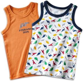 img 4 attached to 🦕 High-Quality Toddler Cotton Dinosaur Sleeveless Boys' Clothing for Ultimate Cuteness