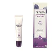 aveeno absolutely ageless 3-in-1 eye cream for fine lines, wrinkles, crows feet, puffiness - antioxidant blackberry complex, hypoallergenic, non-greasy, 0.5 oz logo