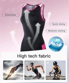 img 1 attached to Women's Sleeveless Triathlon-Suit: Padded, Quick-Drying and Slimming – Ideal for Running, Swimming, Cycling