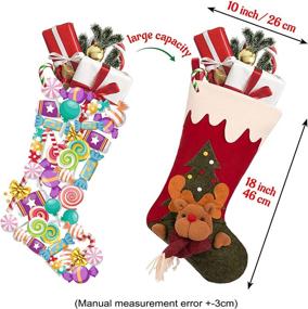 img 3 attached to 🎅 Set of 3 Seniny Christmas Stockings, Personalized 19" Large Xmas Stockings with 3D Santa, Snowman, and Reindeer Characters – Ideal for Family Holiday Christmas Party Decorations