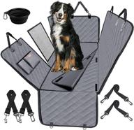 🐶 bellabailey waterproof dog car seat cover with mesh window, 1 removable pad, 2 dog seat belts – machine washable, scratch proof nonslip hammock for cars, trucks, suvs логотип