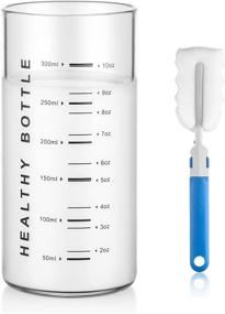 img 4 attached to 🥛 ONEISALL Glass Measuring Cups with Graduations - Ideal for Milk, Juice, Iced Tea (300ML)