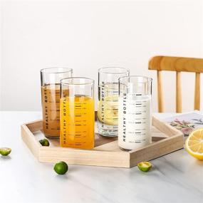 img 3 attached to 🥛 ONEISALL Glass Measuring Cups with Graduations - Ideal for Milk, Juice, Iced Tea (300ML)