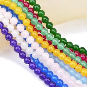 img 3 attached to FYGEM 10 Colors 200pcs Jade Beads Mix - 8MM Round Genuine Real Stone Beads for DIY Jewelry Making: Bracelet, Necklace, Earrings