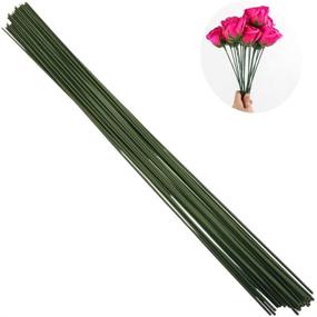 img 4 attached to Arlai 2mm Dark Green Paper Wrapped Floral Stem Wire - Pack of 50, 16 Inch for DIY Bouquet Wrapping and Crafts