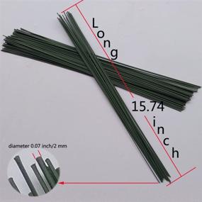 img 3 attached to Arlai 2mm Dark Green Paper Wrapped Floral Stem Wire - Pack of 50, 16 Inch for DIY Bouquet Wrapping and Crafts