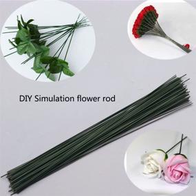 img 1 attached to Arlai 2mm Dark Green Paper Wrapped Floral Stem Wire - Pack of 50, 16 Inch for DIY Bouquet Wrapping and Crafts