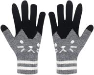 cold weather knitted screen gloves pattern mittens for girls' accessories logo