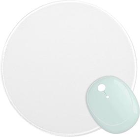 img 4 attached to 🖱️ Dapesuom Premium-Textured Mouse Pad with Stitched Edge - Washable Non-Slip Rubber Base Mousepad, Pretty Cute Mousepad for Office Home Laptop - Men Women Kids - Ivory White, 8.7 x 8.7 Inch