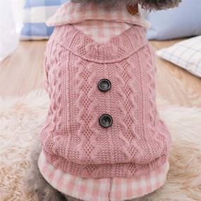 img 1 attached to XIAOYAOJING Dog Sweaters: Knitted Pet Cat Sweater for Small Dogs, Warm Puppy Sweatshirt Coat - XL, Blue