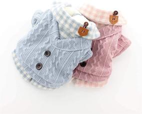 img 2 attached to XIAOYAOJING Dog Sweaters: Knitted Pet Cat Sweater for Small Dogs, Warm Puppy Sweatshirt Coat - XL, Blue