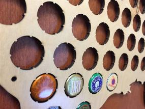 img 2 attached to 🍺 Beer Cap Trap USA Beer Cap Map Wall Art, Beige