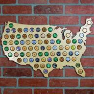 🍺 beer cap trap usa beer cap map wall art, beige logo