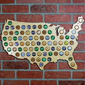 img 4 attached to 🍺 Beer Cap Trap USA Beer Cap Map Wall Art, Beige