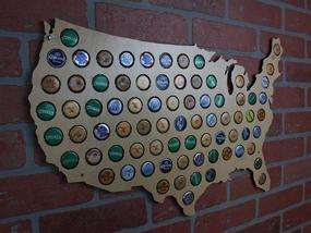 img 3 attached to 🍺 Beer Cap Trap USA Beer Cap Map Wall Art, Beige