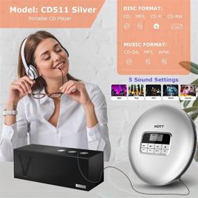 img 3 attached to 🎧 HOTT CD511 Portable CD Player: Headphones Included | Anti-Skip/Shockproof | LCD Display | Ideal for Home, Travel, and Car Use
