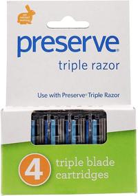 img 4 attached to 🪒 High-Quality Preserve Triple Razor Replacement Cartridges - 4 Count