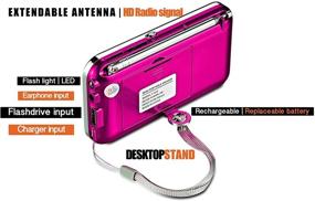 img 2 attached to 📻 QAISE AM/FM Radio with Bluetooth, MP3 Player, USB & SD Card Ports, LED Flashlights - Loud Stereo Speaker - Long-Range Transmitter - Travel Pocket Size - HOT Pink