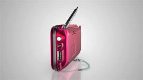 img 3 attached to 📻 QAISE AM/FM Radio with Bluetooth, MP3 Player, USB & SD Card Ports, LED Flashlights - Loud Stereo Speaker - Long-Range Transmitter - Travel Pocket Size - HOT Pink