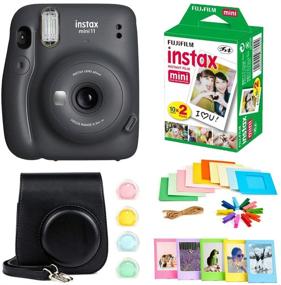 img 4 attached to Fujifilm Instax Mini 11 Instant Camera Instax Mini Twin Pack Film Hanging Frames Plastic Frames Case Close Up Filters - All Inclusive Bundle! (Charcoal Grey)