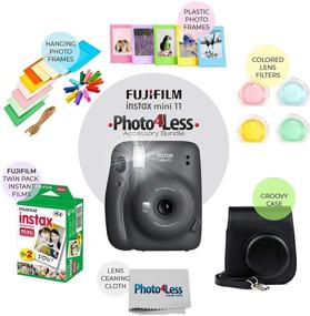 img 2 attached to Fujifilm Instax Mini 11 Instant Camera Instax Mini Twin Pack Film Hanging Frames Plastic Frames Case Close Up Filters - All Inclusive Bundle! (Charcoal Grey)