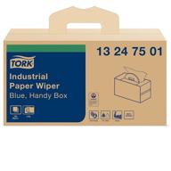 🧻 tork 13247501 industrial paper wiper, convenient box, 4-ply, 12.8&#34; width x 16.5&#34; length, blue (1 box, case of 180 towels) logo