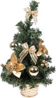 🎄 clever creations 16 inch artificial mini christmas tree – exquisite tabletop home decoration with elegant gold ribbon логотип