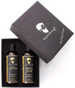 img 1 attached to 🧔 Beard Shampoo and Conditioner Set for Men - Hydrating and Cleansing Beard Care Kit with Growth Enhancing Properties - Mustache Facial Hair Gift Set (100ml / 3.4 fl oz)