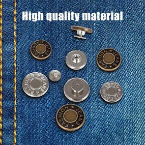 img 2 attached to 👖 Pack of 20 No Sew Jean Buttons Replacements - 20mm and 17mm Sizes | Reusable Buttons for Jeans with Nailless Threaded Base and Screwdriver | Ideal for Denim Series, Leather Craft, Backpacks | Fashion Accessories