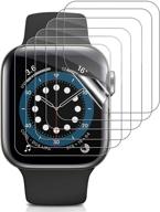 премиум 6-пакет защитных плёнок для apple watch series 6//5/4/se 44mm - полное покрытие hd ультра без пузырей антицарапин высокой чувствительности гибкая tpu защитная плёнка для iwatch 6/5/4/se 44mm. логотип