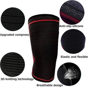 img 3 attached to 🏋️ 2 Pack Compression Knee Sleeve for Men and Women, Red (Size L) - Joint Support for Home Gym, Crossfit, Sports, Bicycle, and Weightlifting