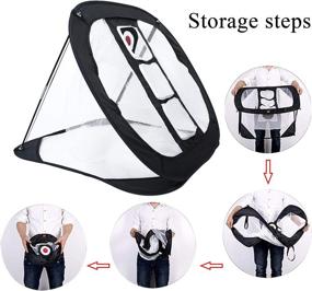 img 3 attached to Veggicy Golf Chipping Net - Indoor/Outdoor Collapsible Golf Target Net Set, Includes Hitting Mat and Carry Bag - Ideal for Accuracy, Swing Practice and Golf Net Accessories