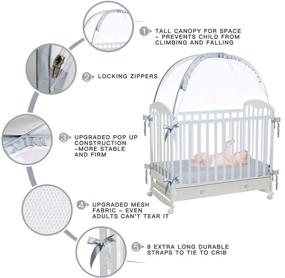 img 3 attached to 🏻 L RUNNZER Baby Crib Tent, Pop-Up Nursery Net for Baby Safety, Prevents Climbing Out, Protects from Falls and Bites