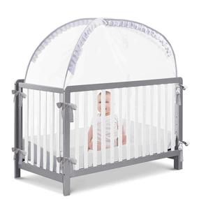 img 4 attached to 🏻 L RUNNZER Baby Crib Tent, Pop-Up Nursery Net for Baby Safety, Prevents Climbing Out, Protects from Falls and Bites
