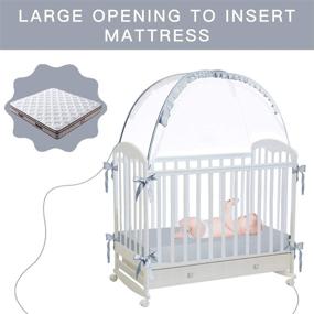 img 2 attached to 🏻 L RUNNZER Baby Crib Tent, Pop-Up Nursery Net for Baby Safety, Prevents Climbing Out, Protects from Falls and Bites