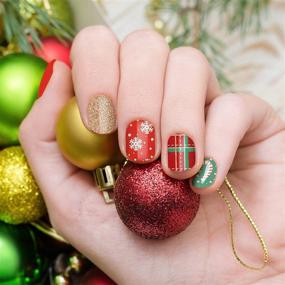 img 1 attached to 🎄 8-Sheet Christmas Nail Stickers - Full Nail Wrap Adhesive Decals with Stylish Deer, Snowman, and Xmas Tree Designs. Includes Nail File - Perfect Women's Christmas Nail Decoration